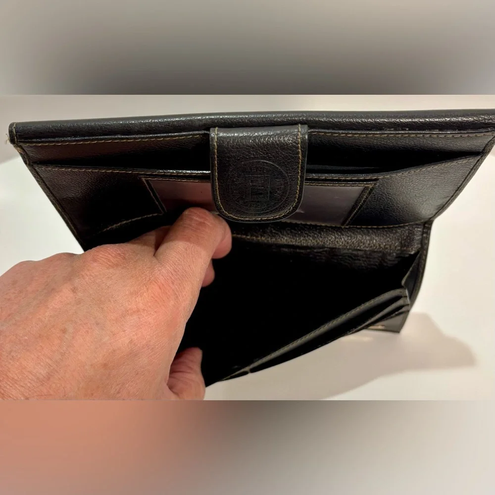 Vintage Fendi Zucca Monogram FF Logo Wallet with COA
